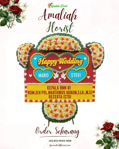 Karangan Papan Bunga Pernikahan di Cijambe